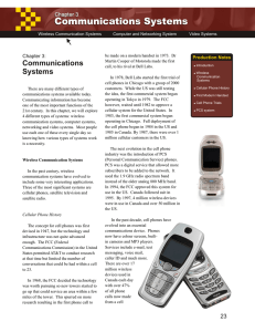 Communications Chapter 3: Production Notes