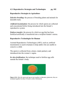 4.3: Reproductive Strategies and Technologies pg. 182 Reproductive Strategies in Agriculture