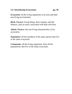 2.2: Introducing Ecosystems  pg. 30 non-living environment.