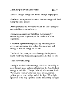 2.5: Energy Flow in Ecosystems  pg. 38 using the Sun’s energy.