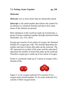 7.2: Putting Atoms Together  pg. 248 Molecules