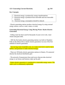12.5: Generating Current Electricity  pg. 518 Key Concepts: