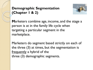Demographic Segmentation (Chapter 1 &amp; 2) M