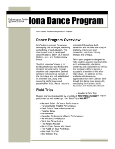 Iona Dance Program  ProProProgram Dance Program Overview