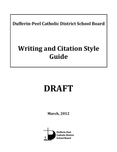 DRAFT  Writing and Citation Style Guide