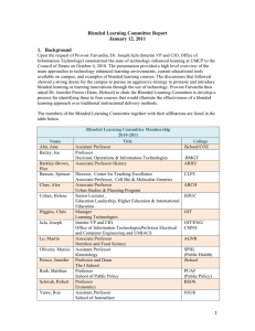 Blended Learning Committee Report January 12, 2011 1.  Background