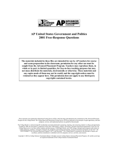 AP United States Government and Politics 2001 Free-Response Questions