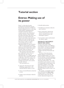 Tutorial section Entrez: Making use of its power