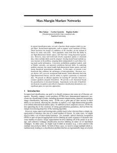 Max-Margin Markov Networks Abstract Ben Taskar Carlos Guestrin