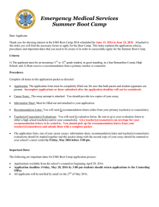 Emergency Medical Services Summer Boot Camp