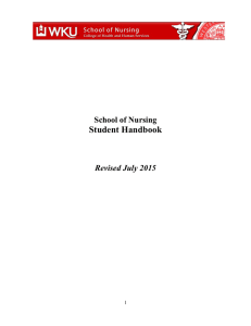 Student Handbook  School of Nursing Revised July 2015