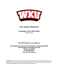 ASN Student Handbook Academic Year 2015-2016