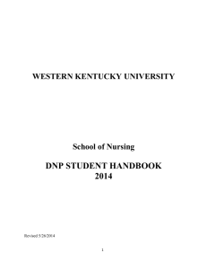 DNP STUDENT HANDBOOK 2014 WESTERN KENTUCKY UNIVERSITY School of Nursing