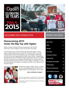 INSIDE THIS ISSUE: DECEMBER 2015 NEWSLETTER Homecoming 2015: