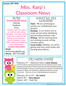 Miss. Karp’s Classroom News