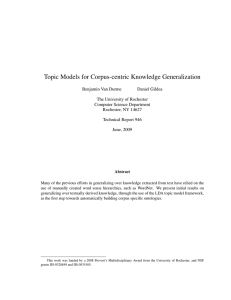 Topic Models for Corpus-centric Knowledge Generalization