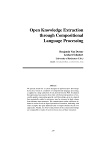 Open Knowledge Extraction through Compositional Language Processing Benjamin Van Durme