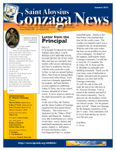 Gonzaga News Saint Aloysius Principal Letter from the