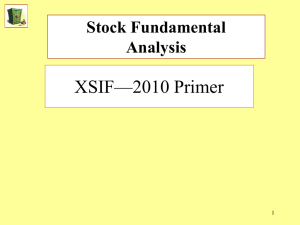 XSIF—2010 Primer Stock Fundamental Analysis 1