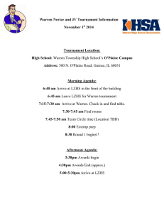 Warren Novice and JV Tournament Information November 1 2014