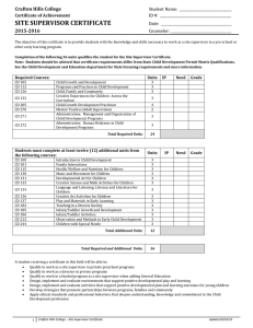 SITE SUPERVISOR CERTIFICATE Crafton Hills College