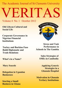 VERITAS The Academic Journal of St Clements University