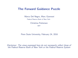 The Forward Guidance Puzzle