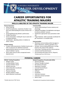 CAREER OPPORTUNITIES FOR ATHLETIC TRAINING MAJORS