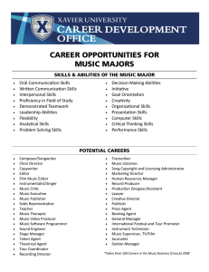 CAREER OPPORTUNITIES FOR MUSIC MAJORS