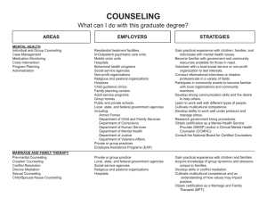 COUNSELING What can I do with this graduate degree? STRATEGIES AREAS