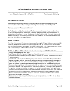 Crafton Hills College - Outcomes Assessment Report