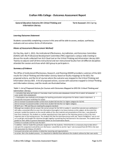 Crafton Hills College - Outcomes Assessment Report
