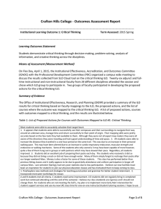 Crafton Hills College - Outcomes Assessment Report