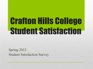 Crafton Hills College Student Satisfaction Spring 2012 Student Satisfaction Survey