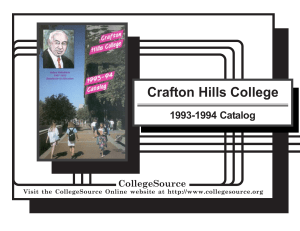 Crafton Hills College 1993-1994 Catalog CollegeSource Visit the CollegeSource Online website at