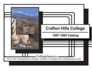 Crafton Hills College 1987-1989 Catalog CollegeSource Visit the CollegeSource Online website at