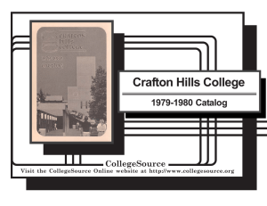 Crafton Hills College 1979-1980 Catalog CollegeSource Visit the CollegeSource Online website at