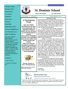 St. Dominic School A Thanksgiving