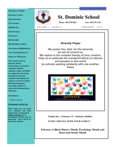 St. Dominic School  Phone: 905.278.9821 Fax: 905.278.1153