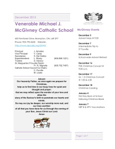 Venerable Michael J. McGivney Catholic School December 2015 McGivney Events