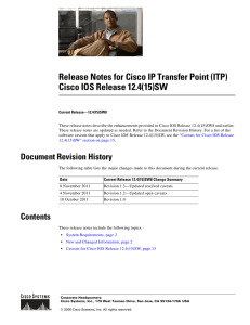 Release Notes for Cisco IP Transfer Point (ITP)