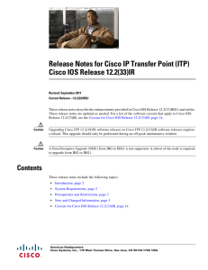 Release Notes for Cisco IP Transfer Point (ITP)