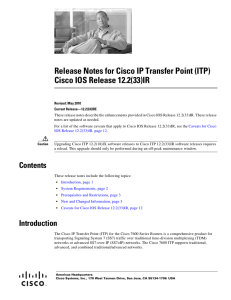 Release Notes for Cisco IP Transfer Point (ITP)