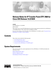 Release Notes for IP Transfer Point (ITP) 7600 for