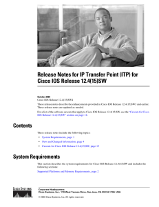 Release Notes for IP Transfer Point (ITP) for