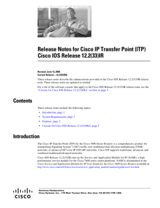 Release Notes for Cisco IP Transfer Point (ITP)