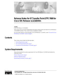 Release Notes for IP Transfer Point (ITP) 7600 for