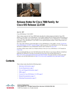 Release Notes for Cisco 7000 Family  for