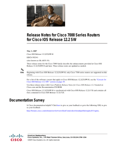 Release Notes for Cisco 7000 Series Routers