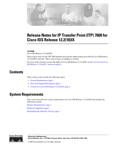 Release Notes for IP Transfer Point (ITP) 7600 for